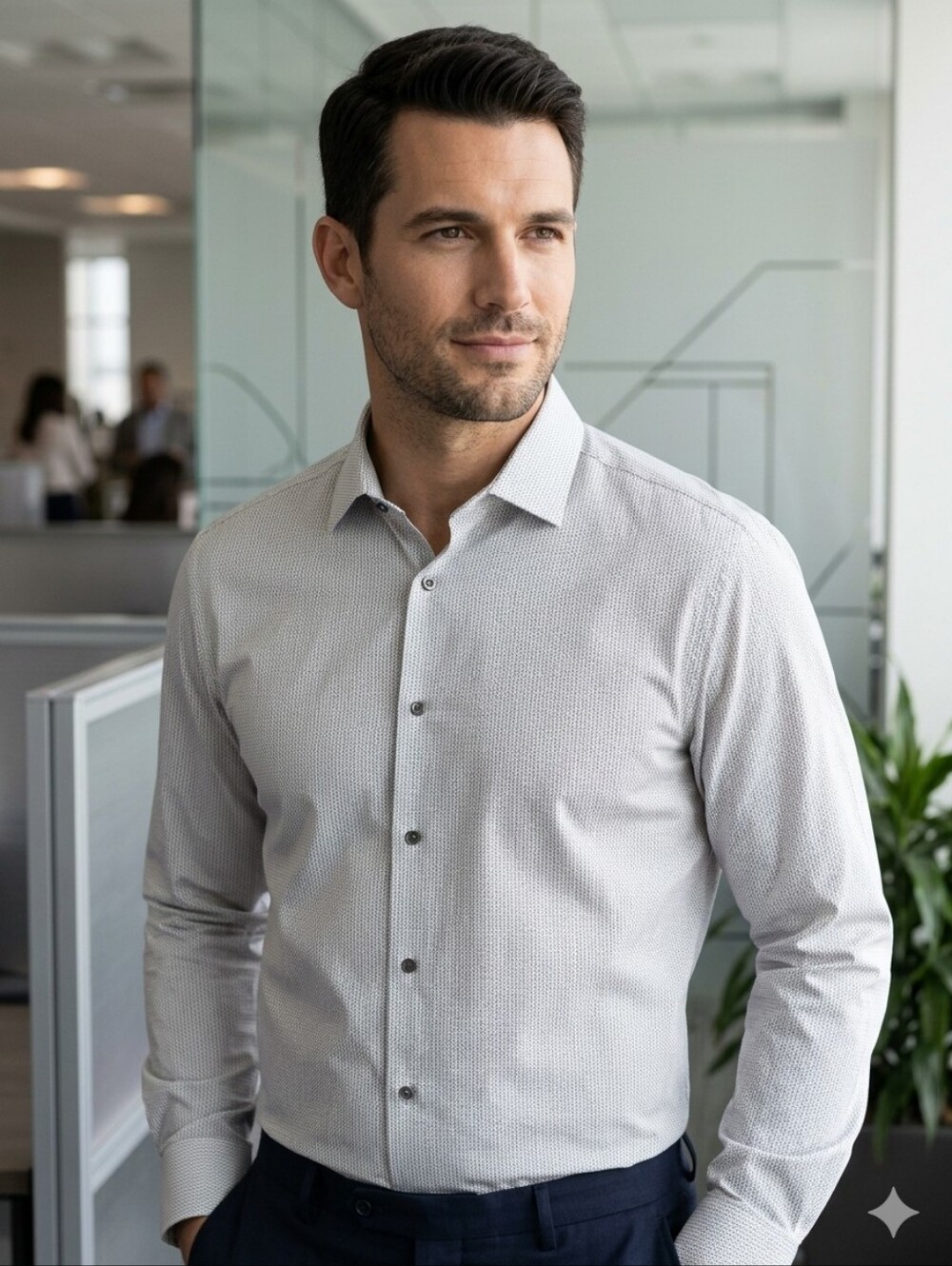 Calvin Klein Men's Microprint Button-Front Dress Shirt - Size 16.5